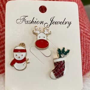 Festive Holiday  Set of 3 Mini Christmas Brooch